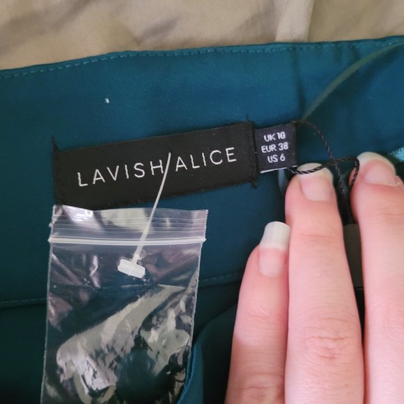 [NEW W TAGS] US 6/ UK 10 Lavish Alice Teal Green Cigarette Pants - Picture 3 of 7